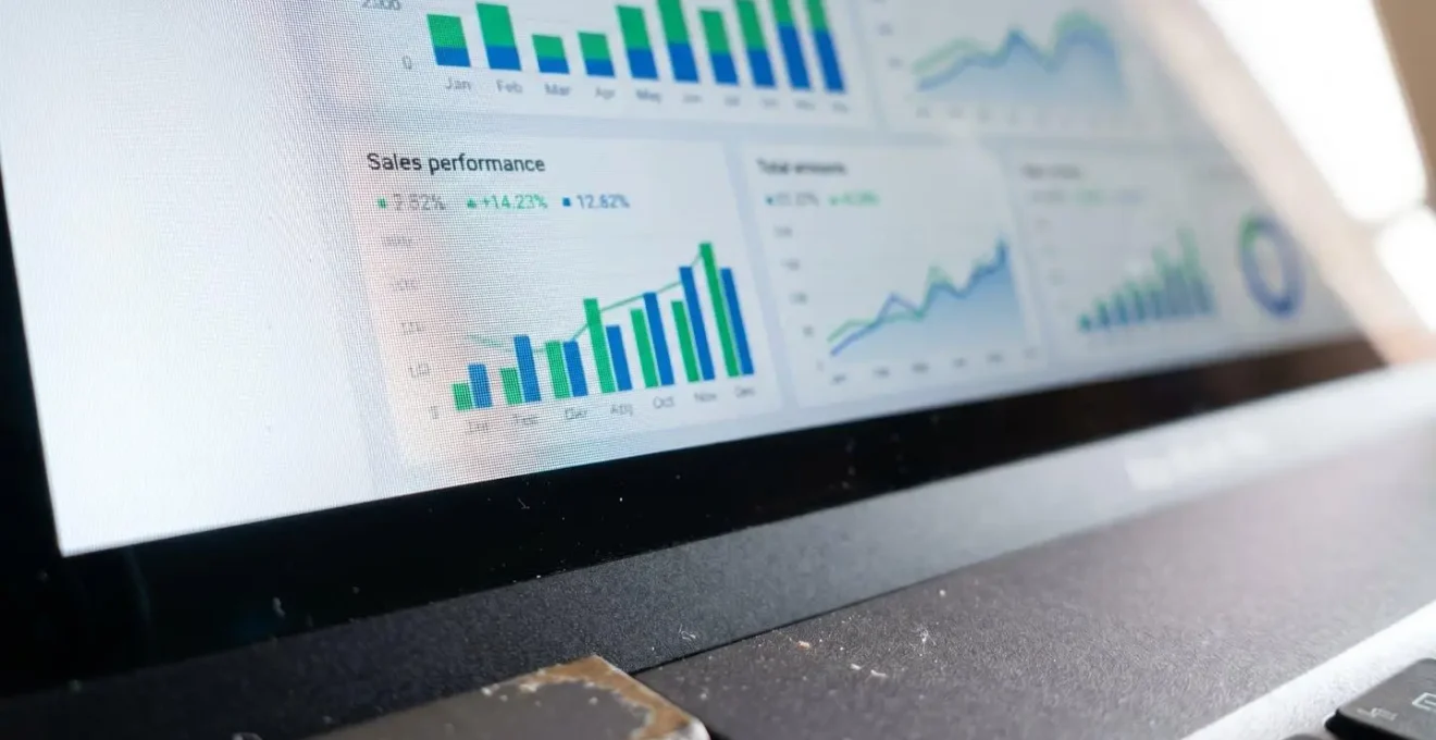 Sales performance dashboard displaying real-time commission tracking metrics and trend graphs
